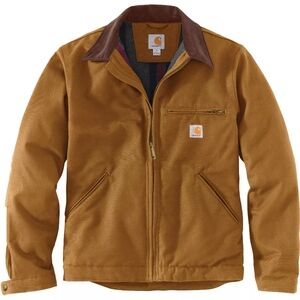 Carhartt Men's Honey Brown Duck Work Jacket with Corduroy Collar